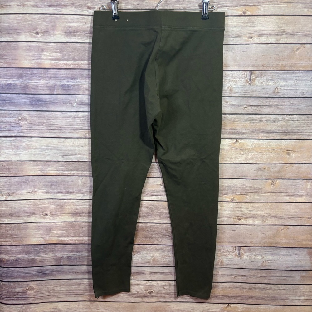 AEO Hi Rise Leggings Olive Green Zip Ankle Size Large - Picture 6 of 6